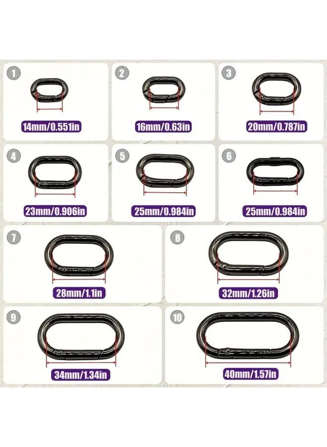 10 Pack Silvery Metal Oval Spring Hooks 40mm for Pet Collars Handbags Luggage Accessories - Image 3